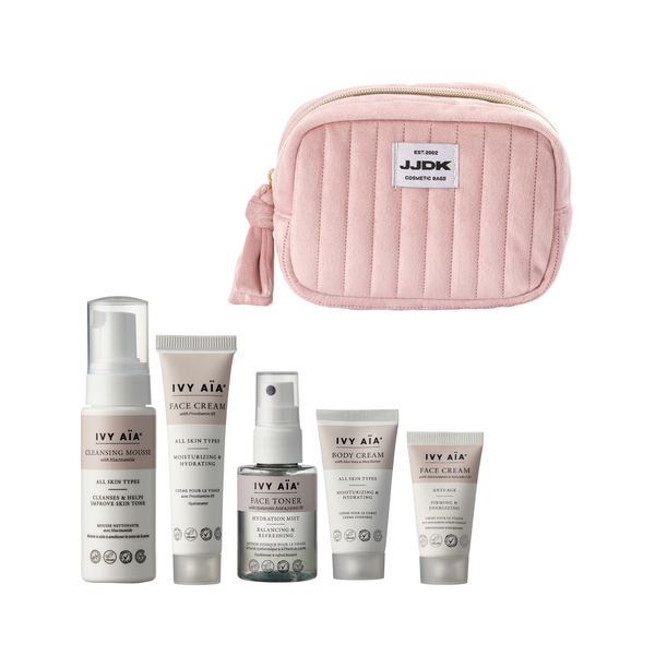 Ivy Aïa Travel Size Kit + Cosmetic Bag, Rose