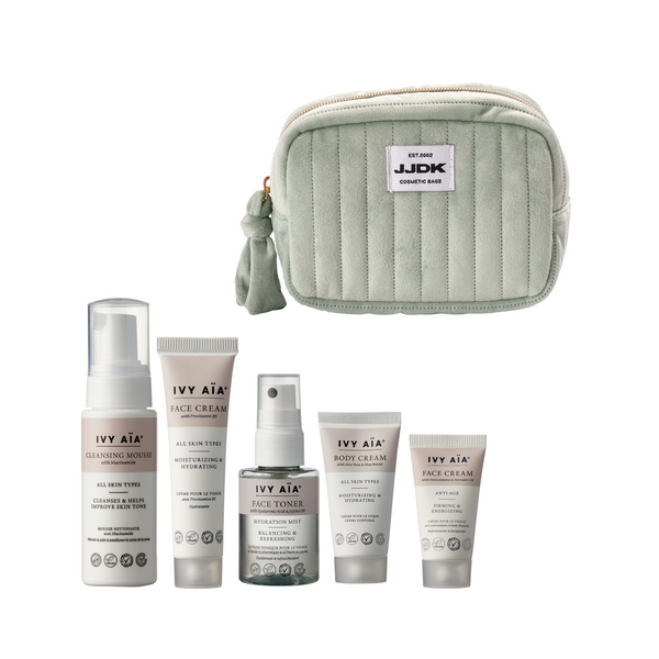 Ivy Aïa Travel Size Kit + Cosmetic Bag, Mint